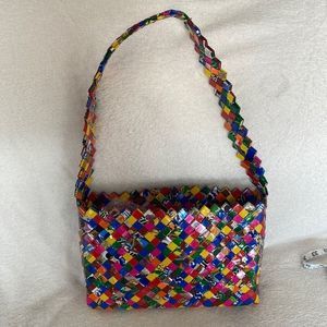 One-of-a-kind handbag. Hand-made from candy wrappers!
